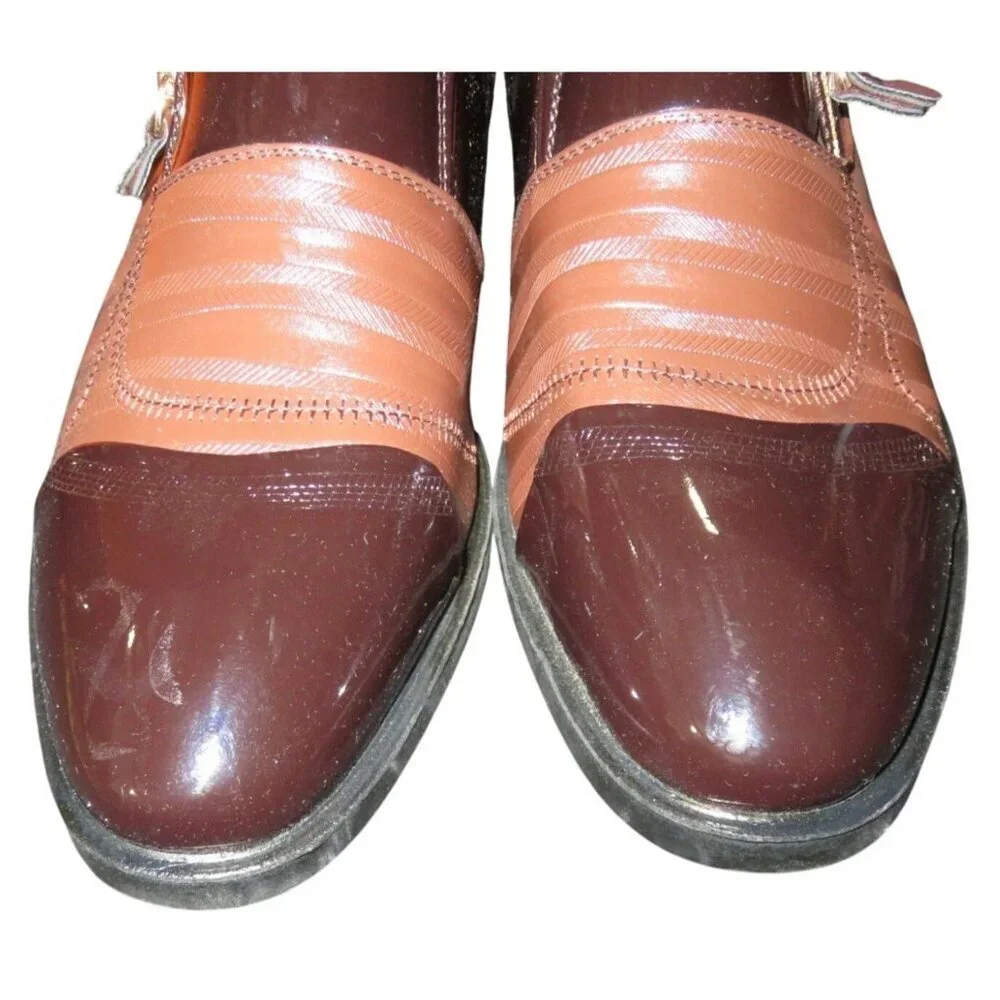Fashion Men Brown color block Vegan Leather Business Casual Dress Shoes 41 US 9